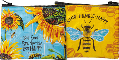 Bee Kind Bee Humble Bee Happy Zipper Wallet