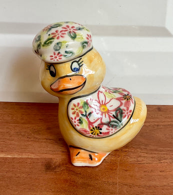 Crimson Garden Duck with Mushroom Hat