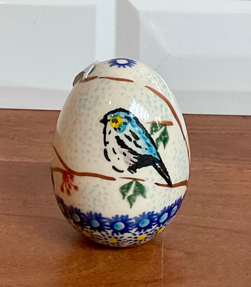 Bird and Berries Ceramic Egg