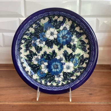 Kalich White and Blue and Green Flower Dinner Plater
