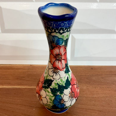 Kalich Pink and Blue Flowers Swirl Vase