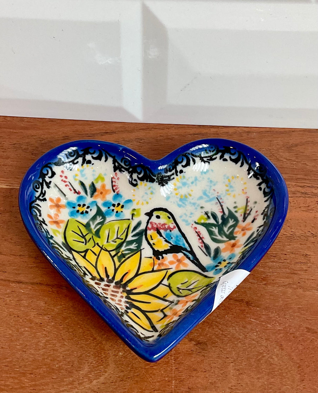 Sunflower and Bird Heart Tray