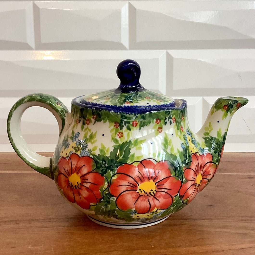 Kalich Red Flower and Greenery Teapot