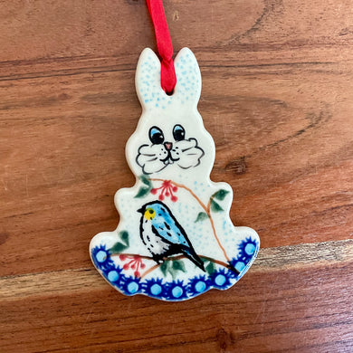 Bird and Berries Rabbit Ornament