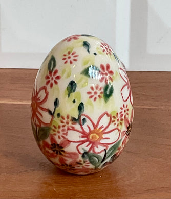 Crimson Garden Ceramic Egg