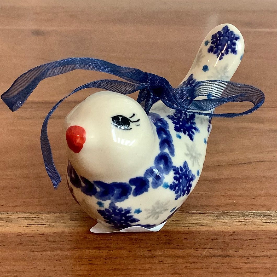 Kalich Blue Snowflake Bird Ornament