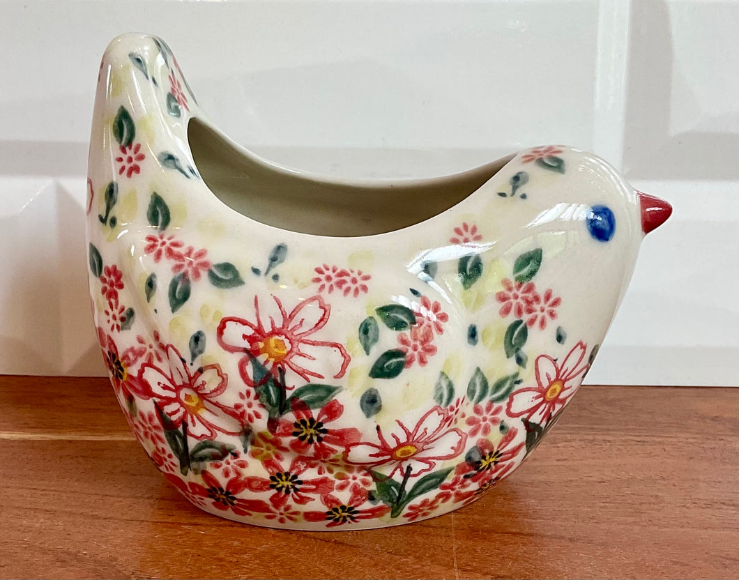 Crimson Garden Bird Planter