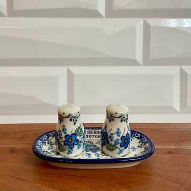 Blue Flower 5in Salt and Pepper Shaker Set