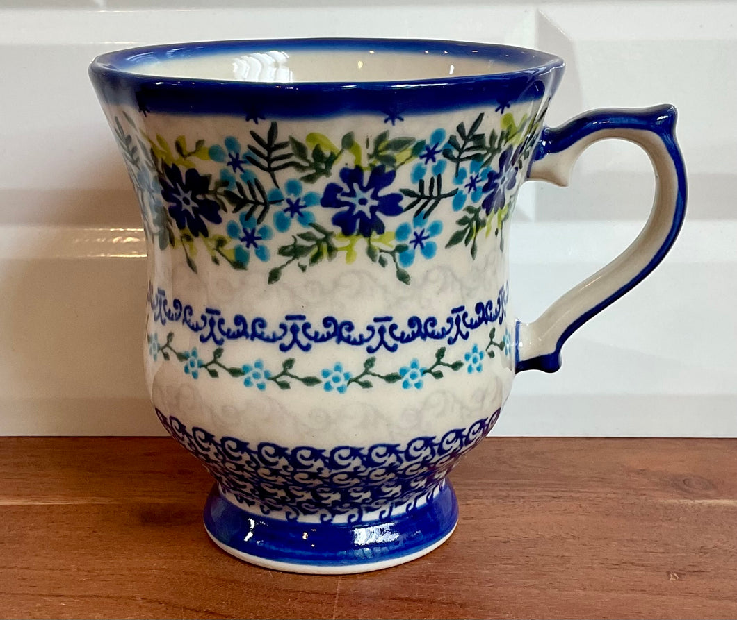 Blue Garden Pedestal Mug