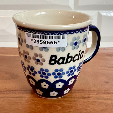 Babcia Purple Flower Mug
