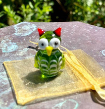 Glass Owl Sitter Miniature Sitter Collectible