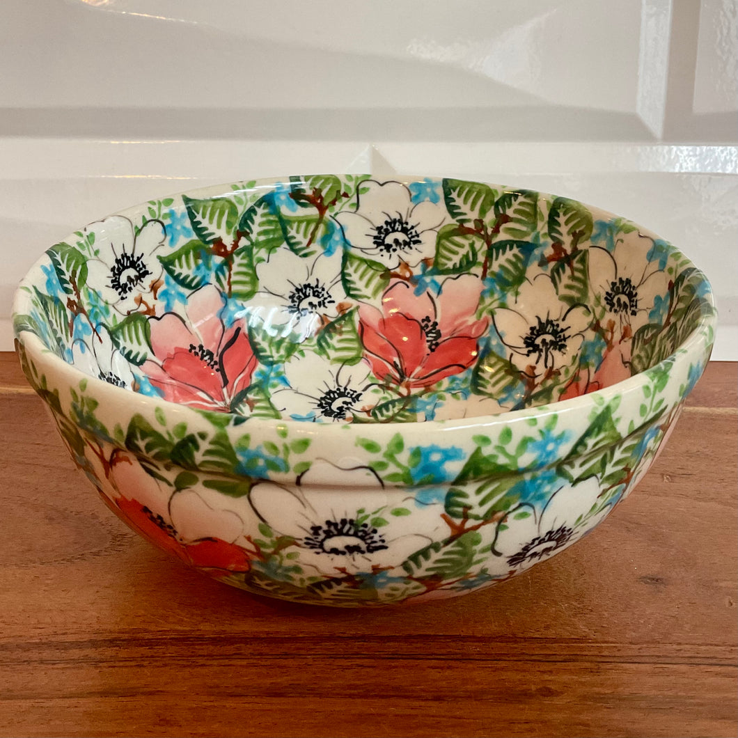 Kalich Pink and White Flower 6.5in Bowl