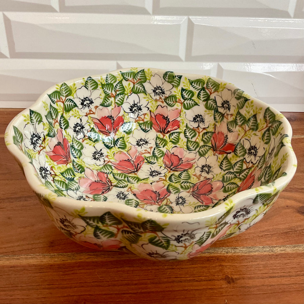 Kalich Pink and White Flower Large Bowl