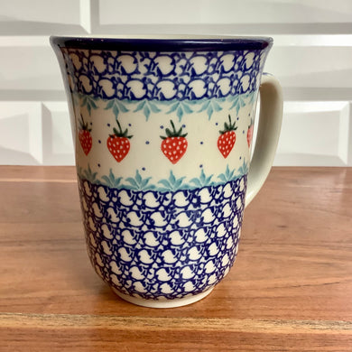 Blue with Strawberries Bistro Mug