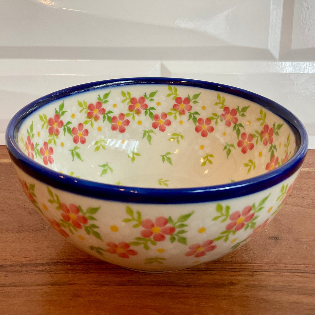 Kalich White and Pink Flower 6in Bowl