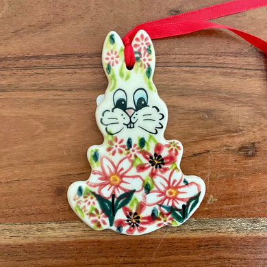 Crimson Garden Rabbit Ornament