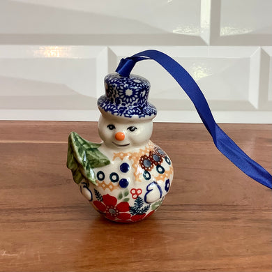 Posies Snowman Ornament