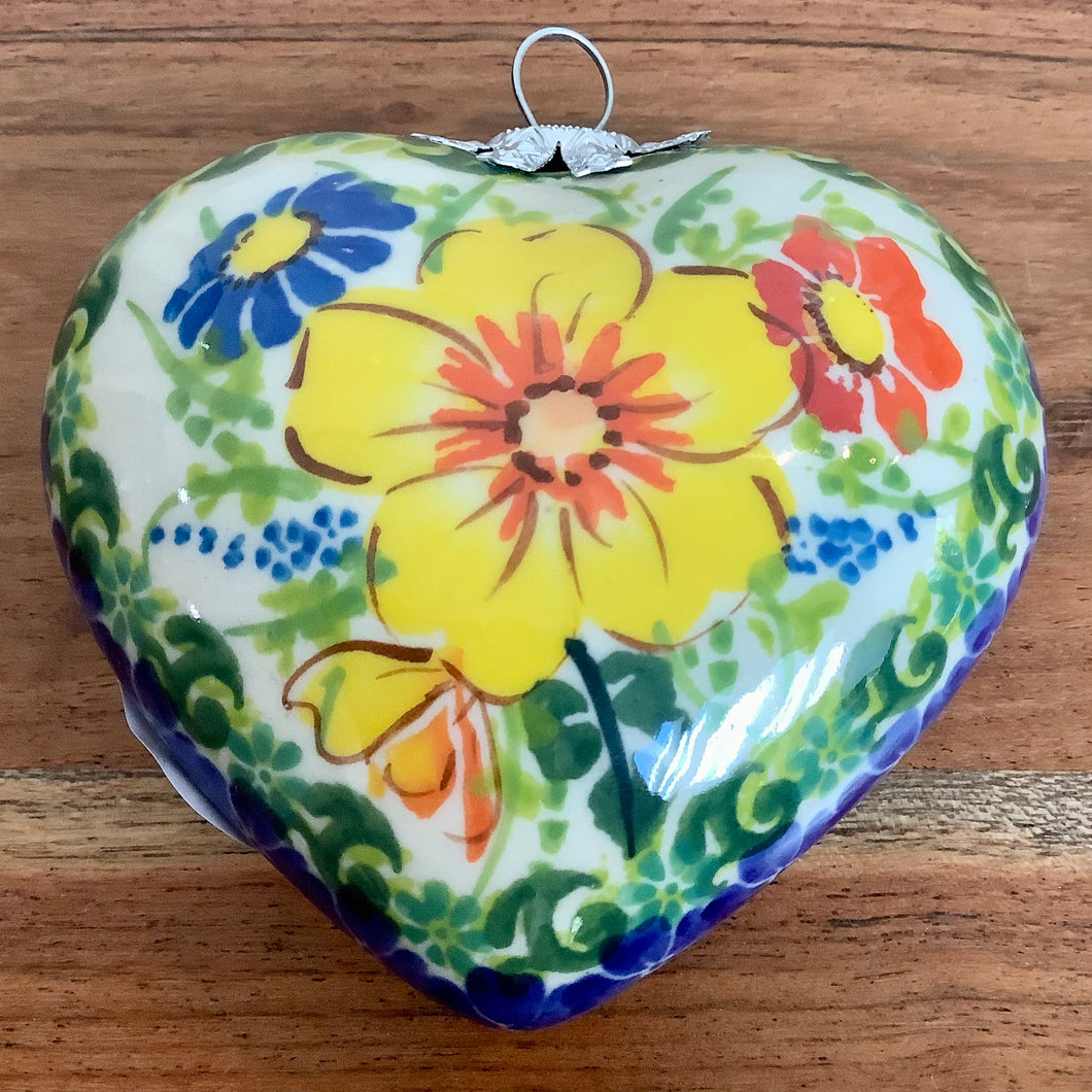 Kalich Yellow Flower Heart Ornament