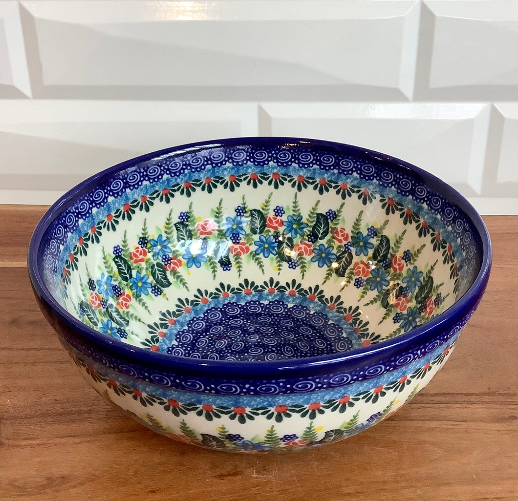 Kalich Red and Blue Flower 7.5in Bowl