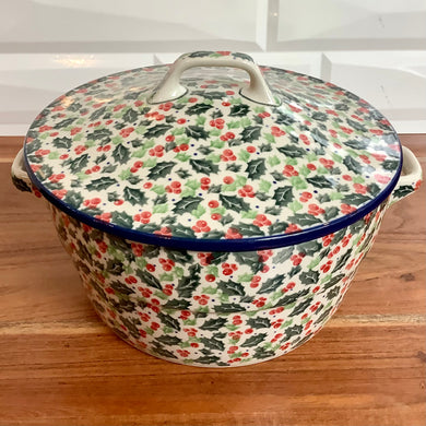 Unikat holly berry Covered Round Casserole