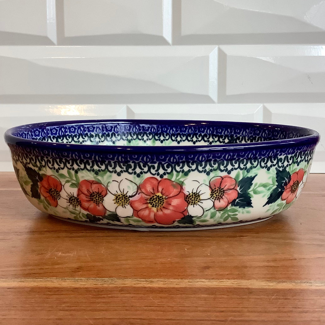 Kalich Red and Pink Flower Oval Baker 2