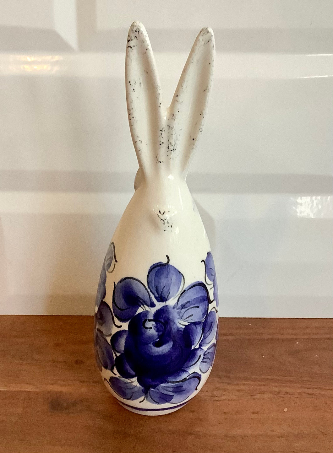 Blue Floral 6in Tall Bunny