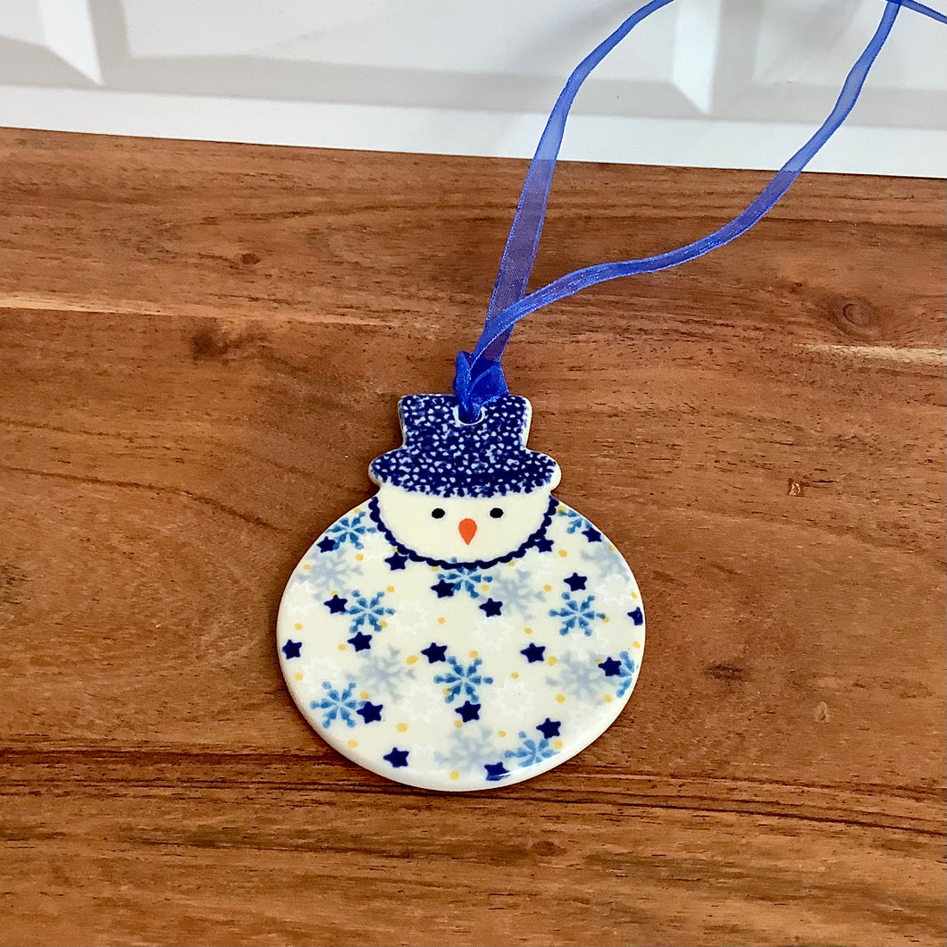 Kalich Blue Stars and Snowflakes Flat Ornament