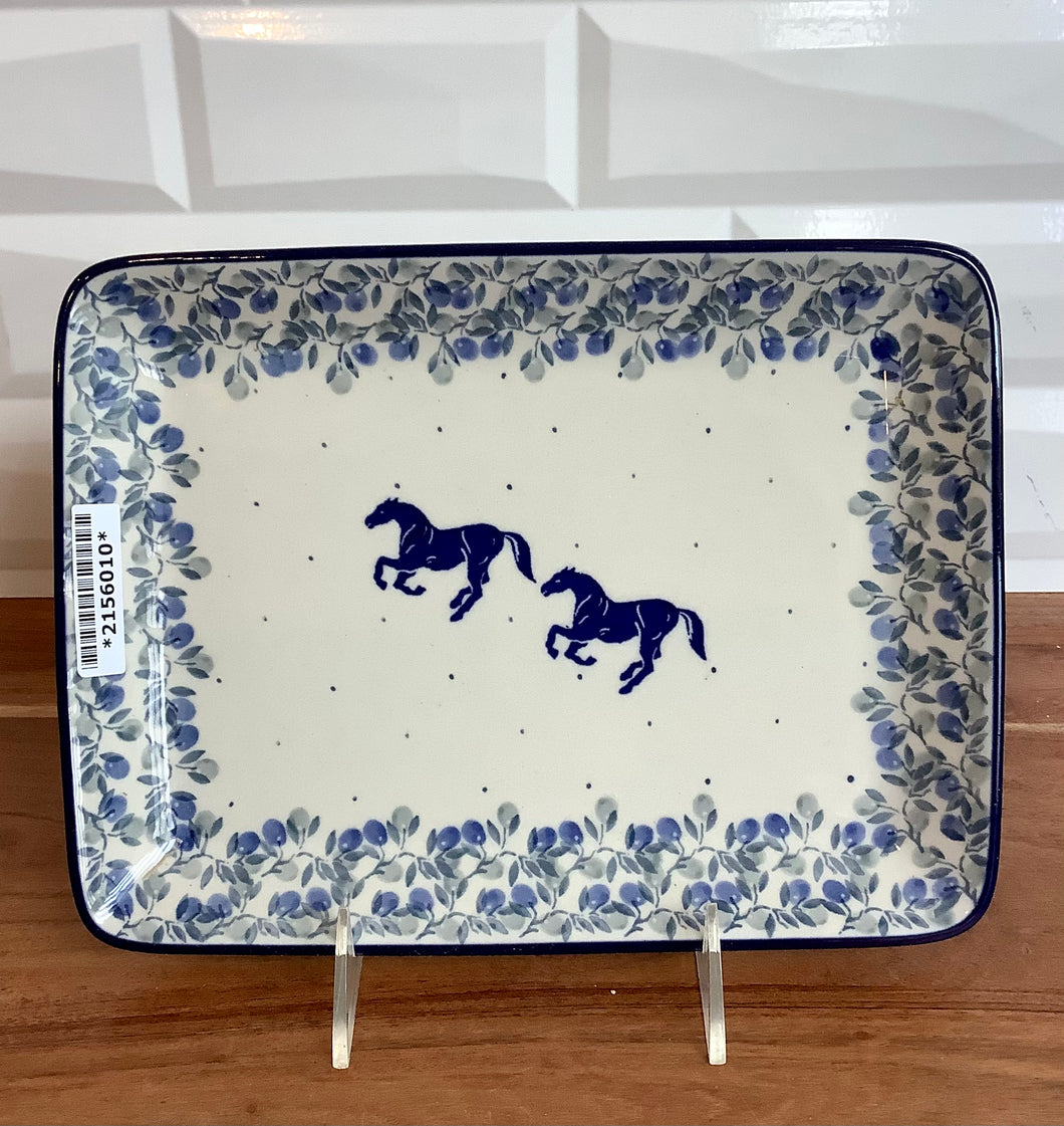 Blue Horse Rectangular Platter