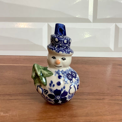 Indigo Garden Snowman Ornament