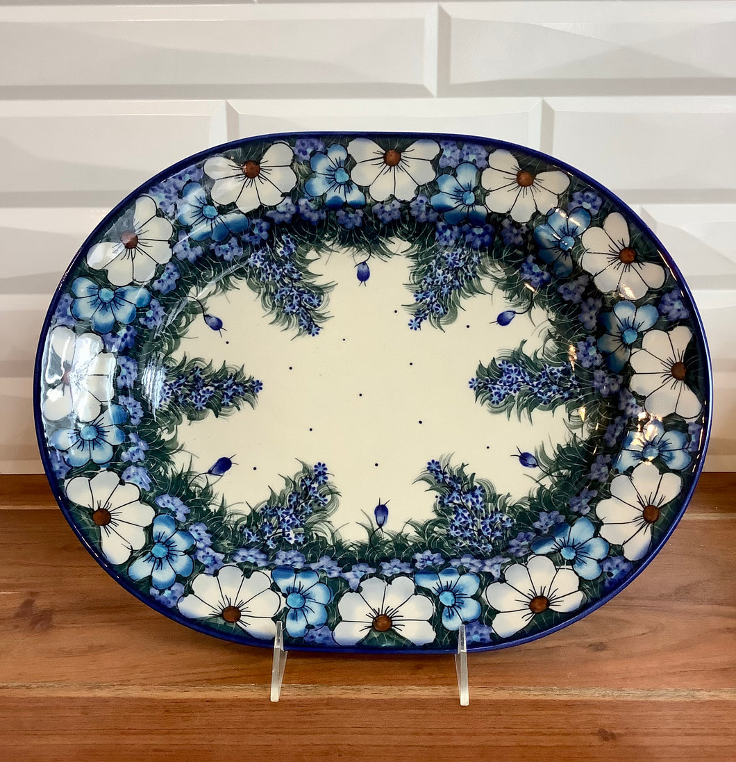 Kalich Blue and White Flowers XL Platter