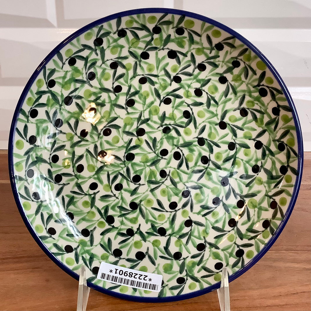 Green Floral Salad Plate