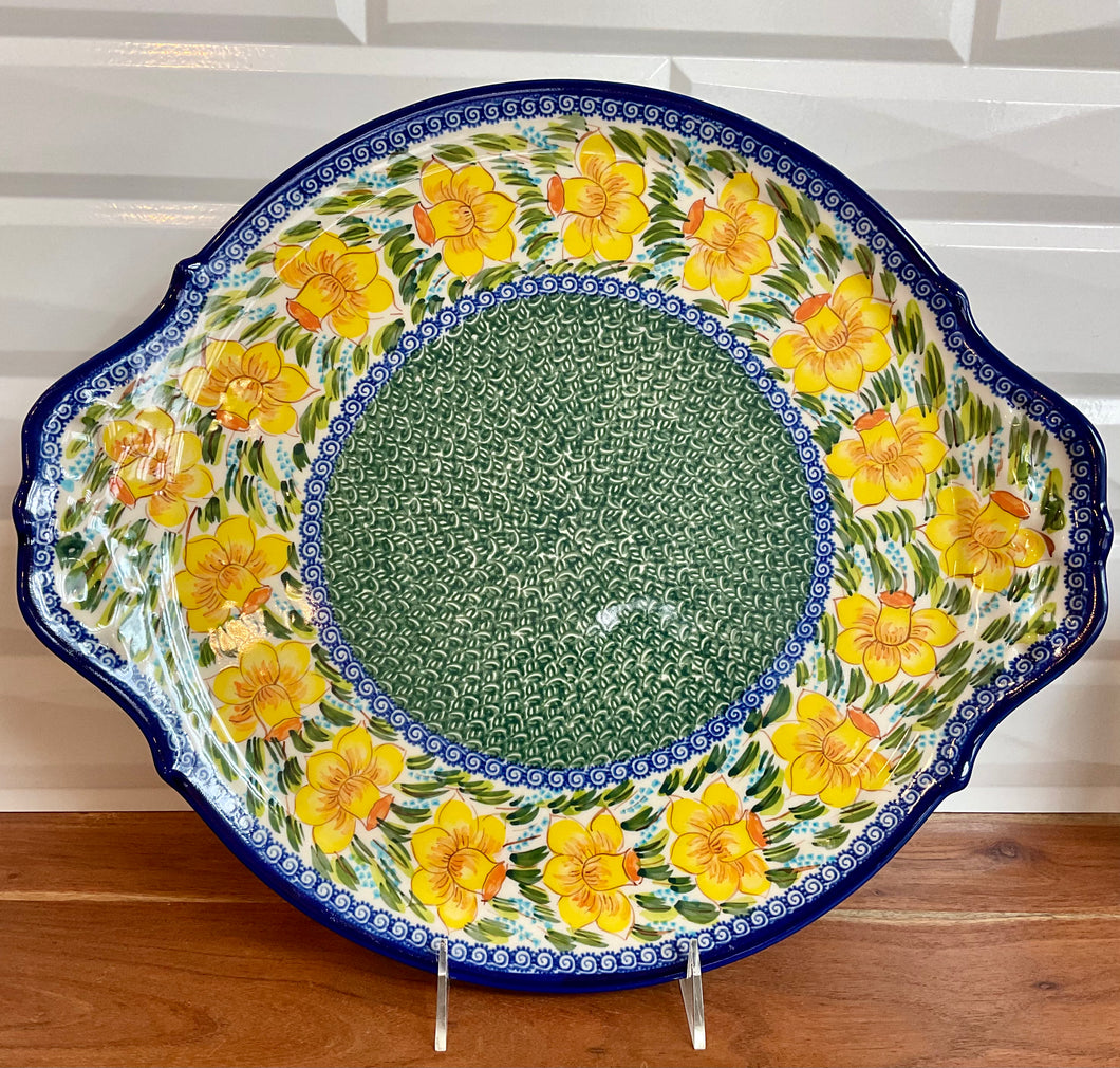 Kalich Yellow Daffodil Large Round Platter