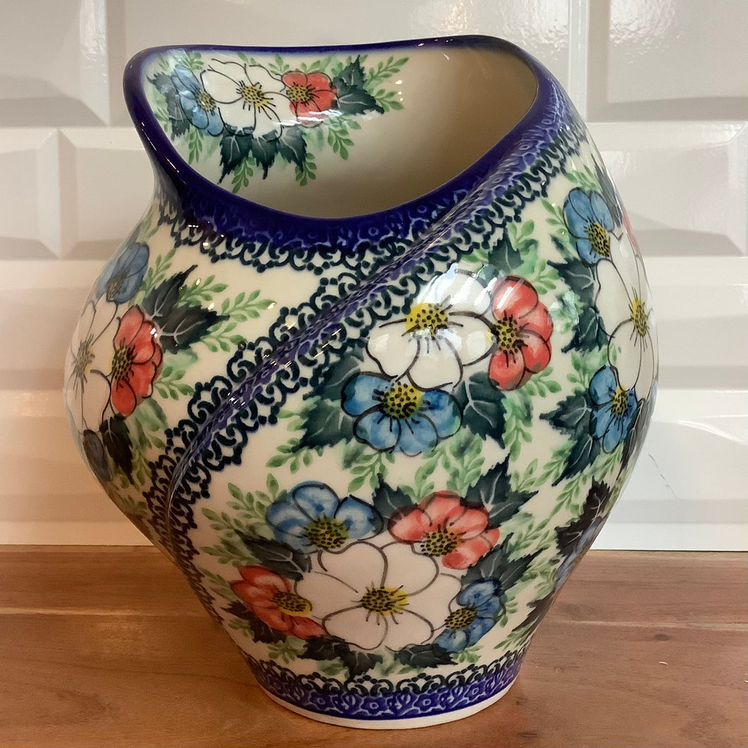 Kalich Pink White and Blue Vase