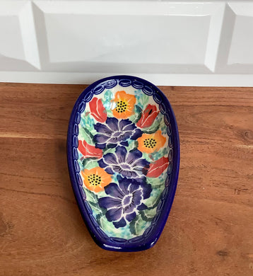 Kalich Purple and Orange Flower Spoon Rest