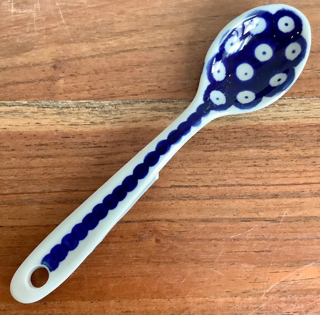 Blue with White Dot 5in Spoon
