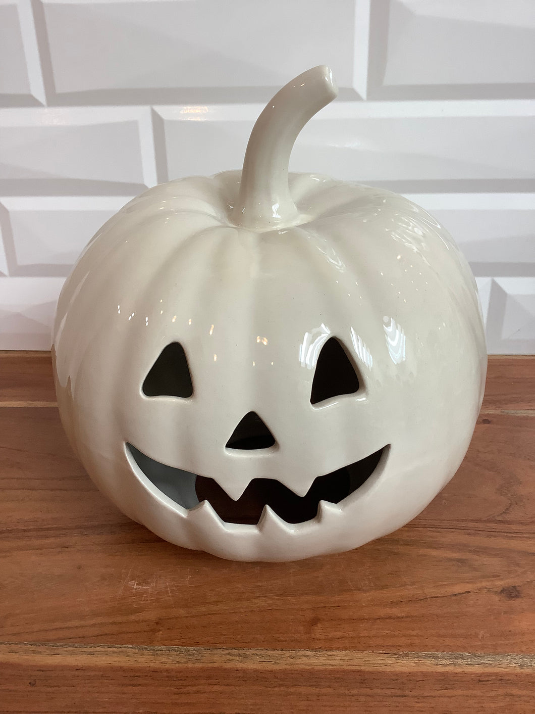 Large White Pumpkin Lantern