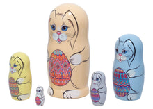 Easter Bunnies with Eggs Nesting Doll 5pc./5"