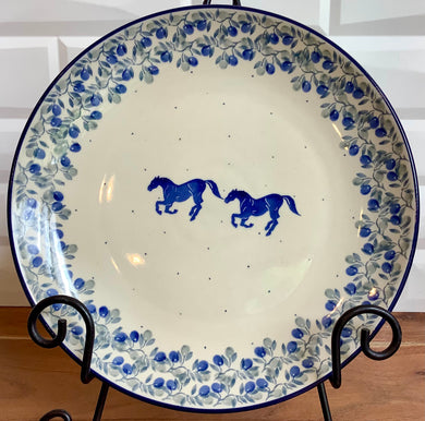 Horse Blue Dinner Plate