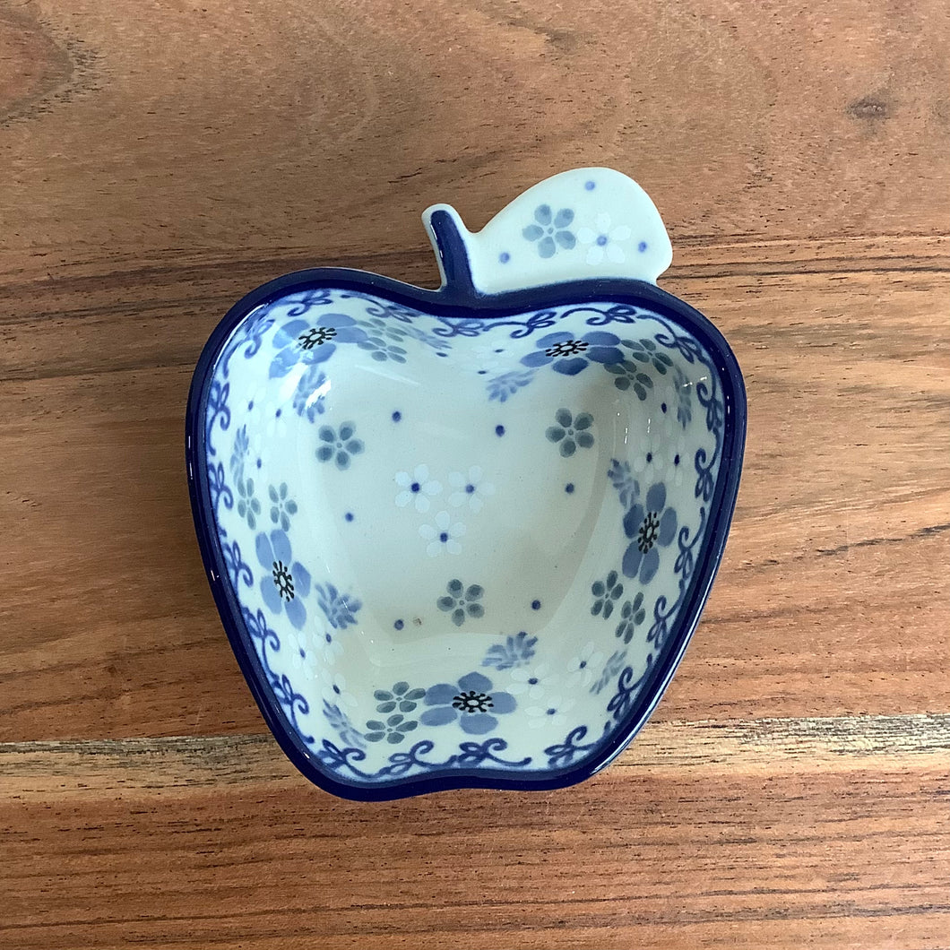 Blue grey and white Apple Bowl