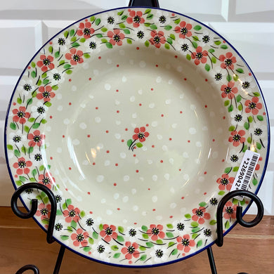 White and Red Flowers Pasta Bowl