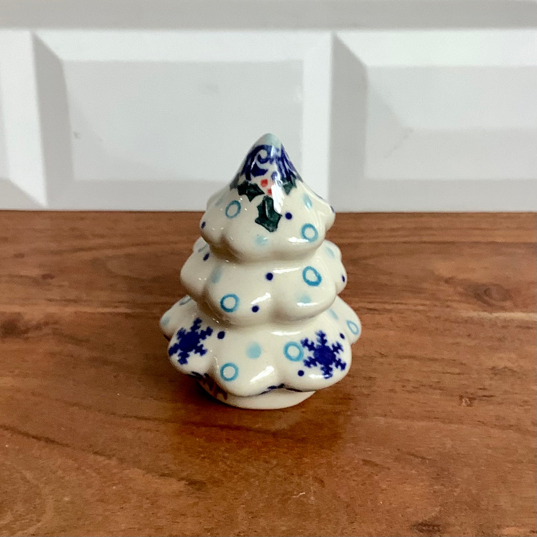 Blue Dots & Snowflakes Christmas Tree Figurine