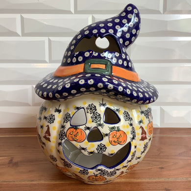 Pumpkin with Hat - JackoLantern Dots & Jack-O-Lanterns