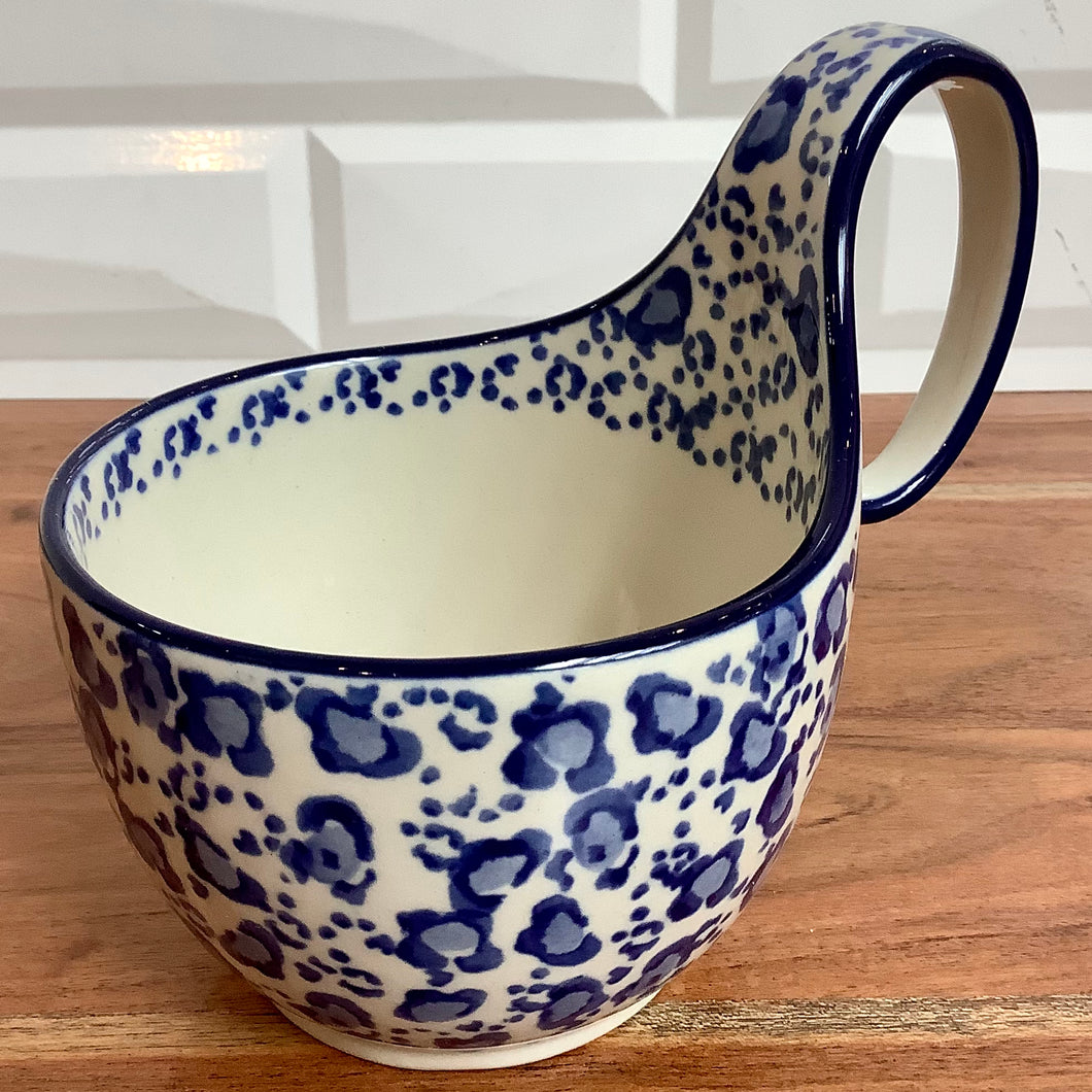 Blue animal print Soup mug