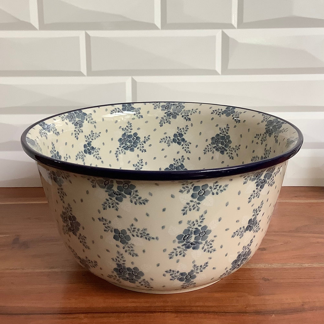 Grey Flower Large Bowl