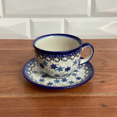 Kalich Tea Cup and Saucer Snowflake