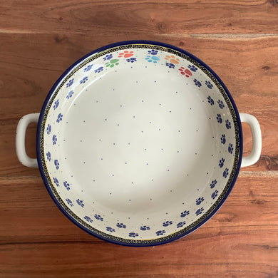 Colorful Paw Round Baker with handles