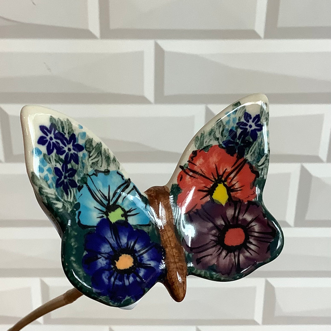 Unikat multicolored Flower Butterfly Figurine