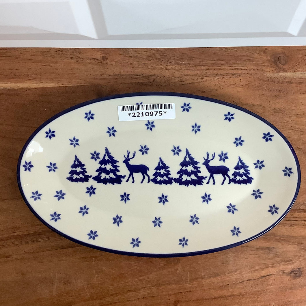 Reindeer & Tree Oval Dish