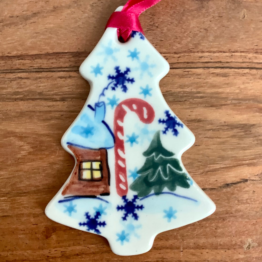 Christmas Tree Pendent Winter Cottage