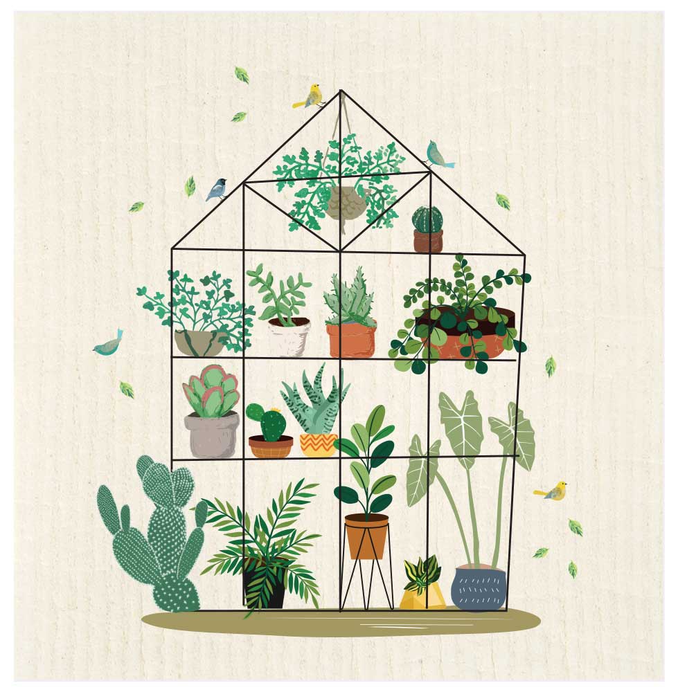 Plants Greenhouse Swedish Dishcloth